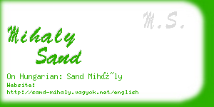 mihaly sand business card